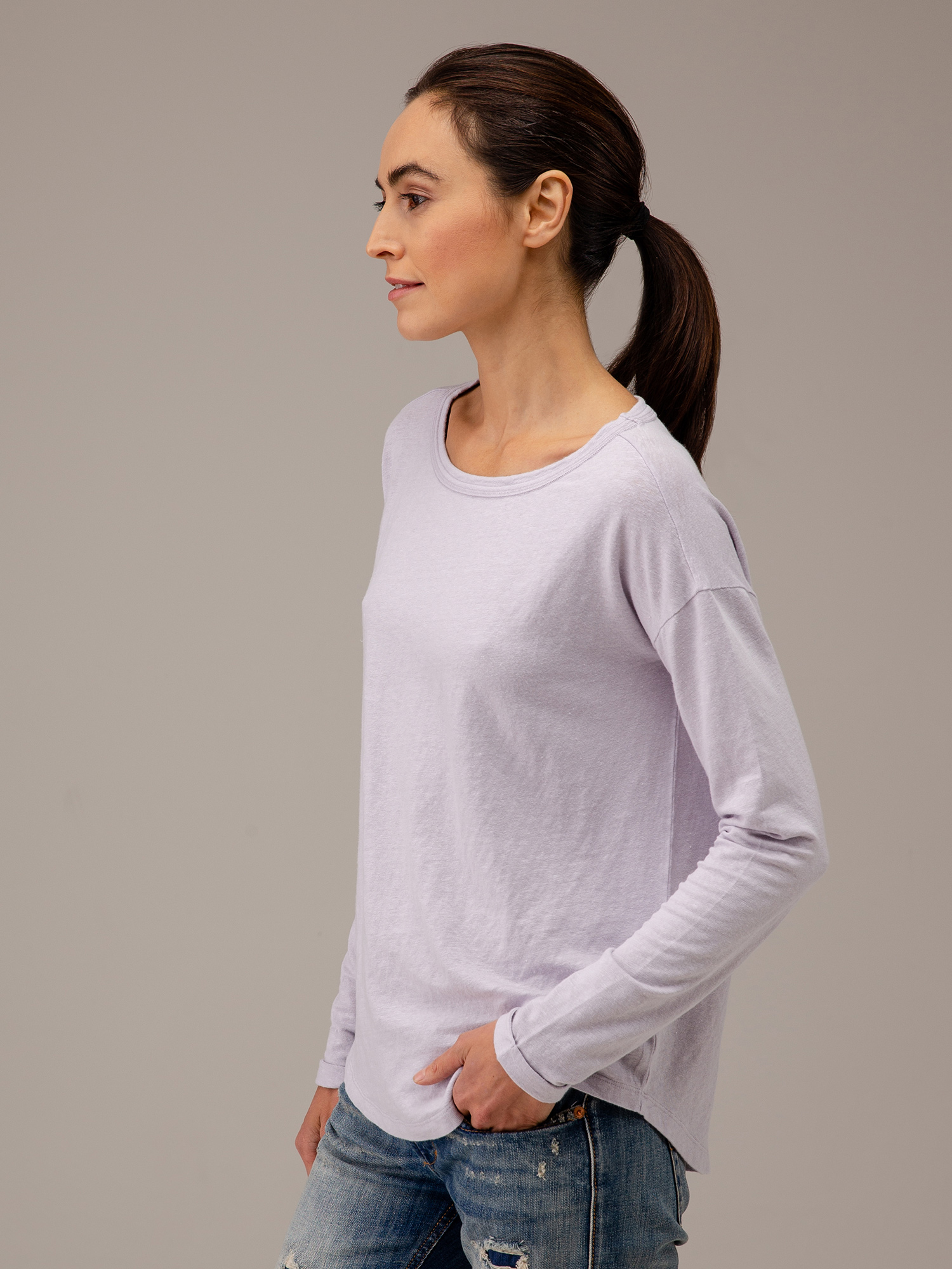 Detailansicht von Langarmshirt aus Leinen von 10 DAYS