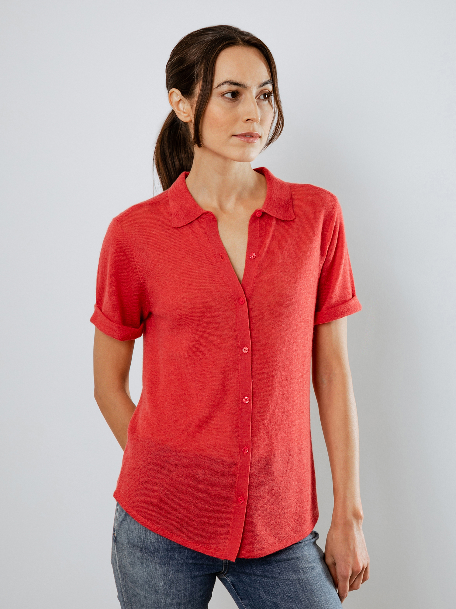 Detailansicht von Kurzarm-Pullover aus Cashmere von DANIELS