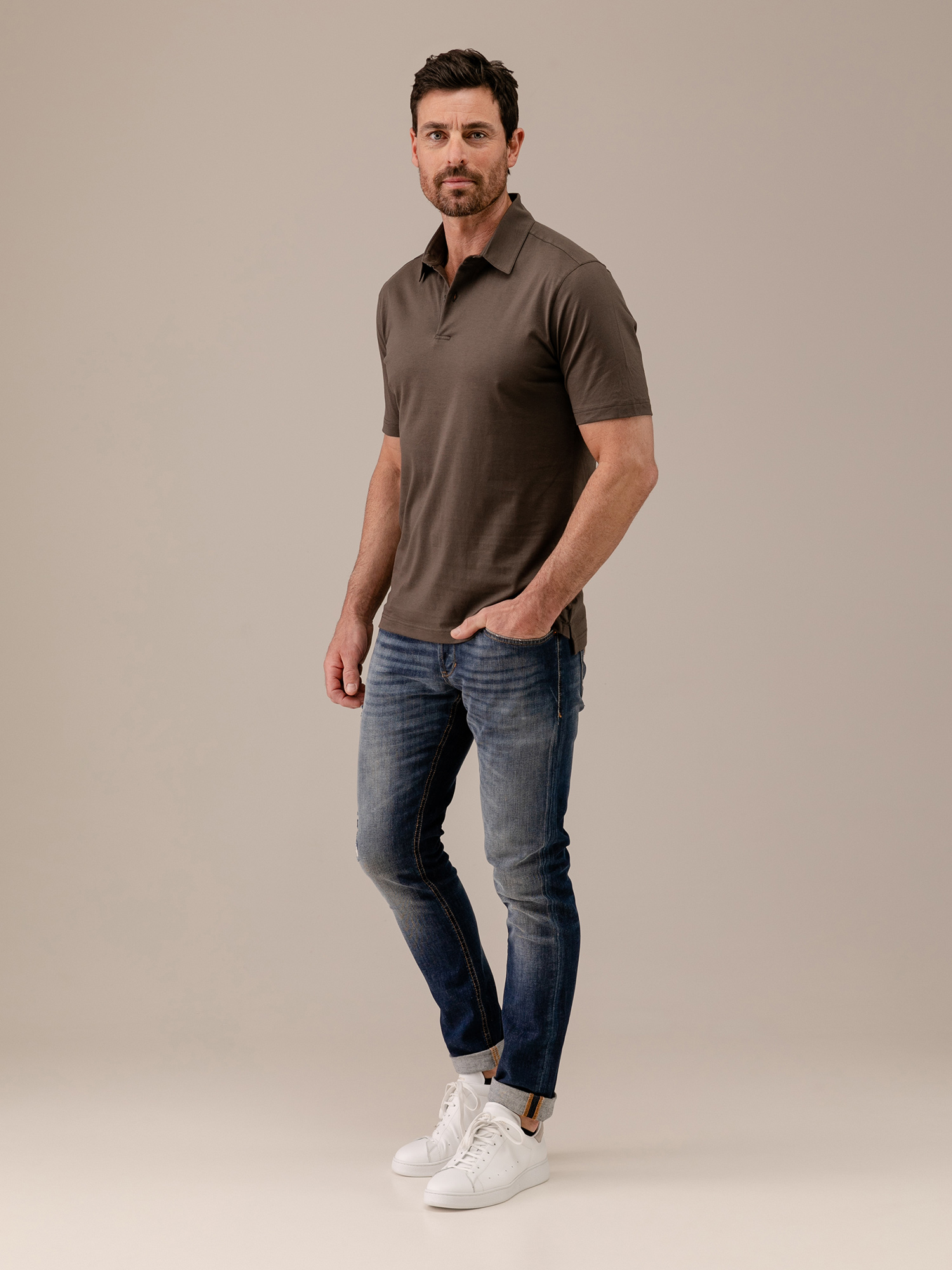 Detailansicht von Kurzarm-Poloshirt aus Baumwolle von STEFAN BRANDT