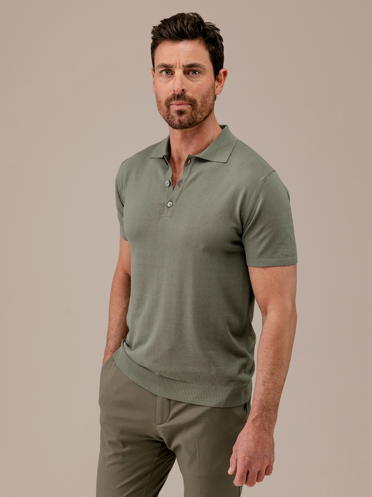 Detailansicht von Kurzarm-Poloshirt aus Baumwolle von DANIELE FIESOLI