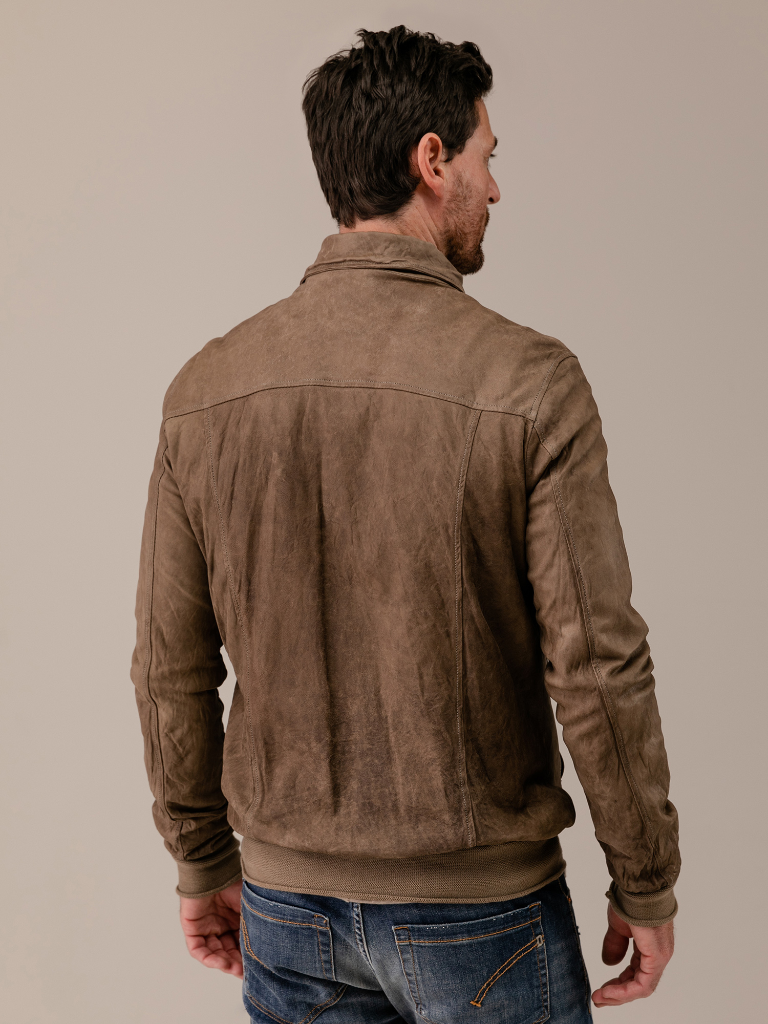 Detailansicht von Lederblouson von GIORGIO BRATO