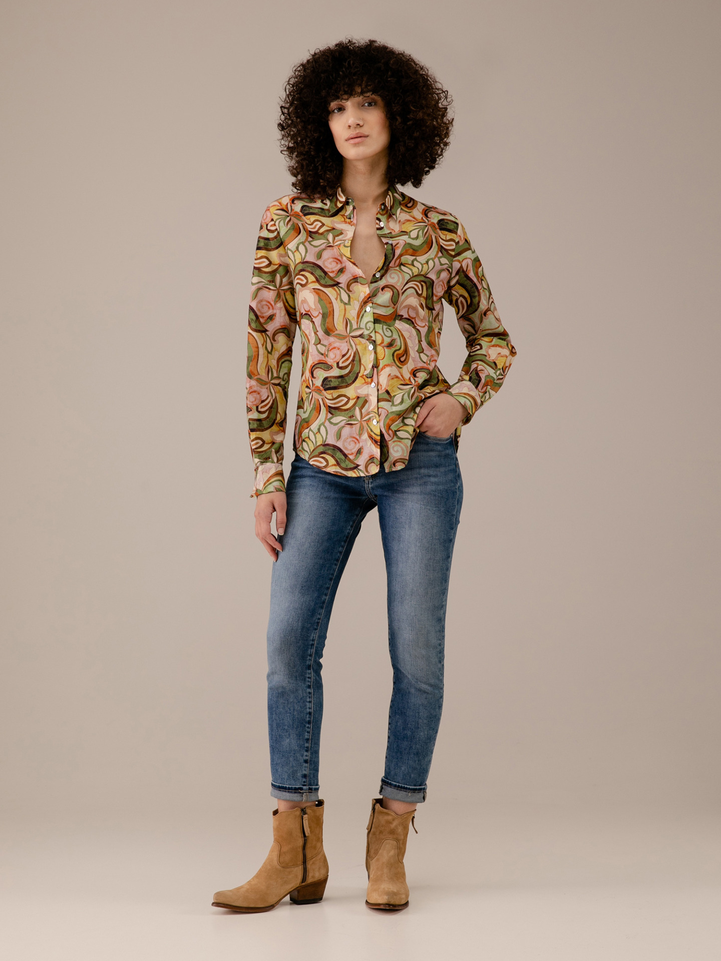 Detailansicht von Gemusterte Baumwollbluse von DANIELS