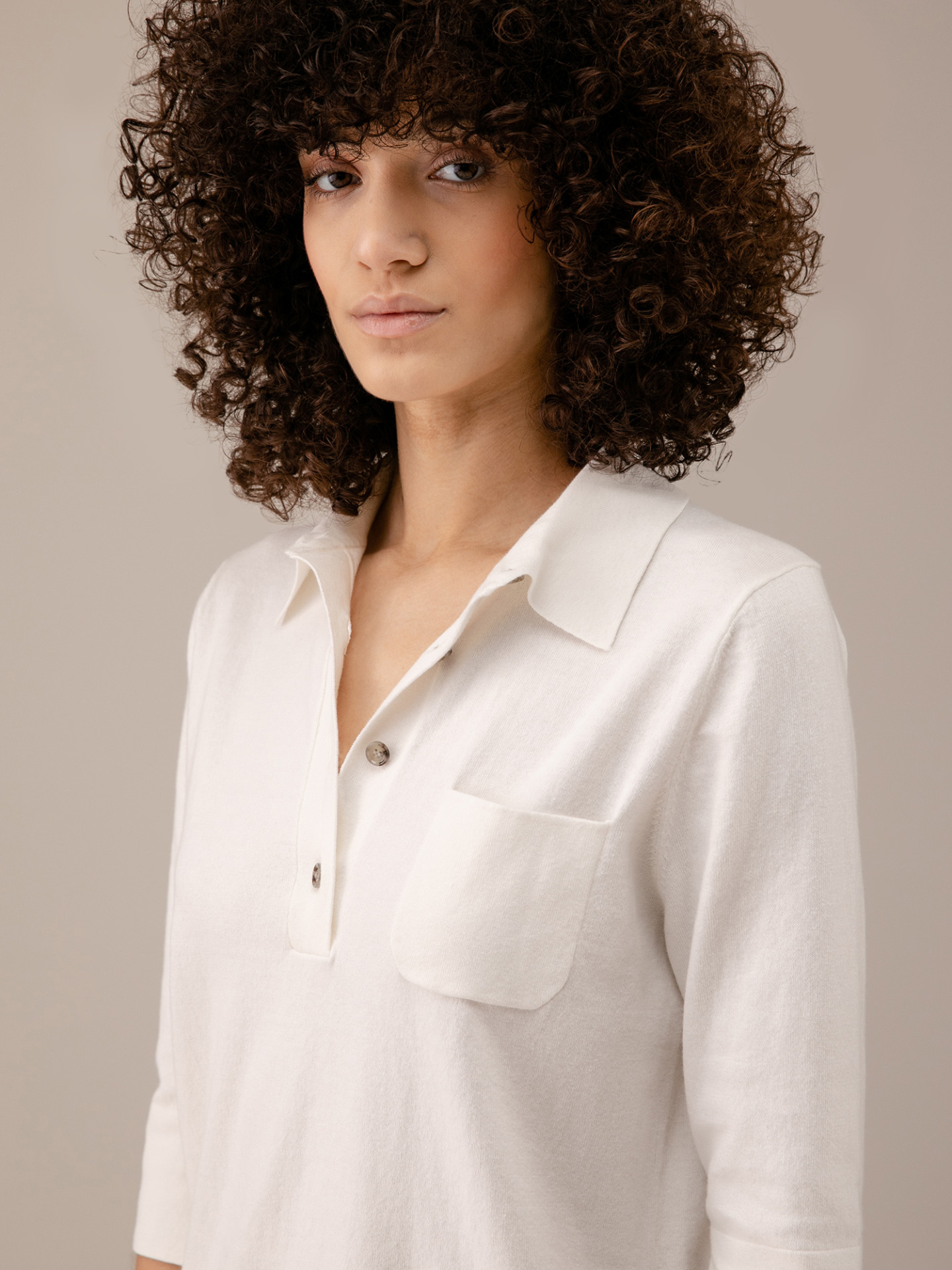 Detailansicht von Pullover aus Baumwolle mit 3/4-Arm von ALLUDE