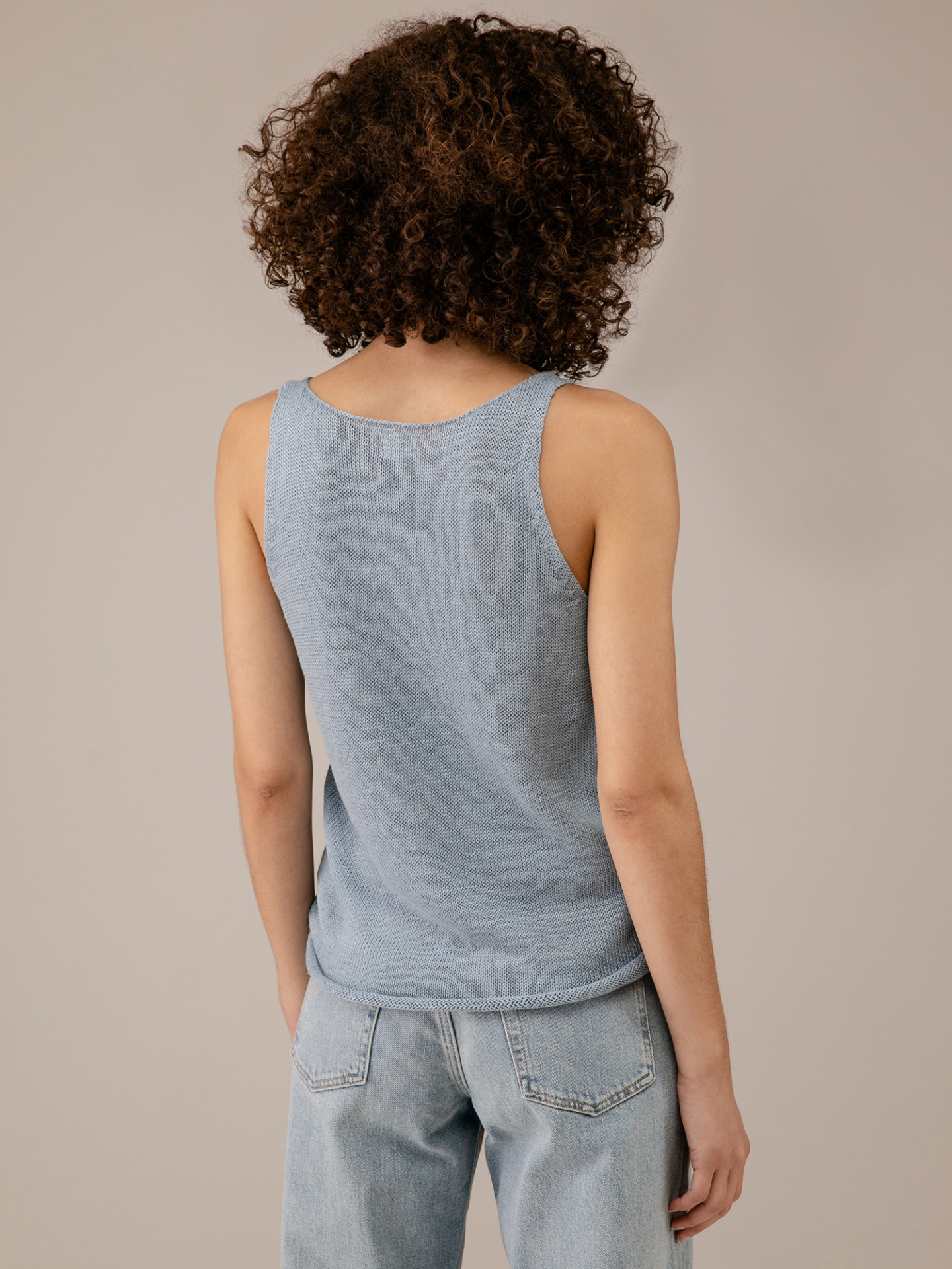 Detailansicht von Stricktop aus Leinen von DANIELS