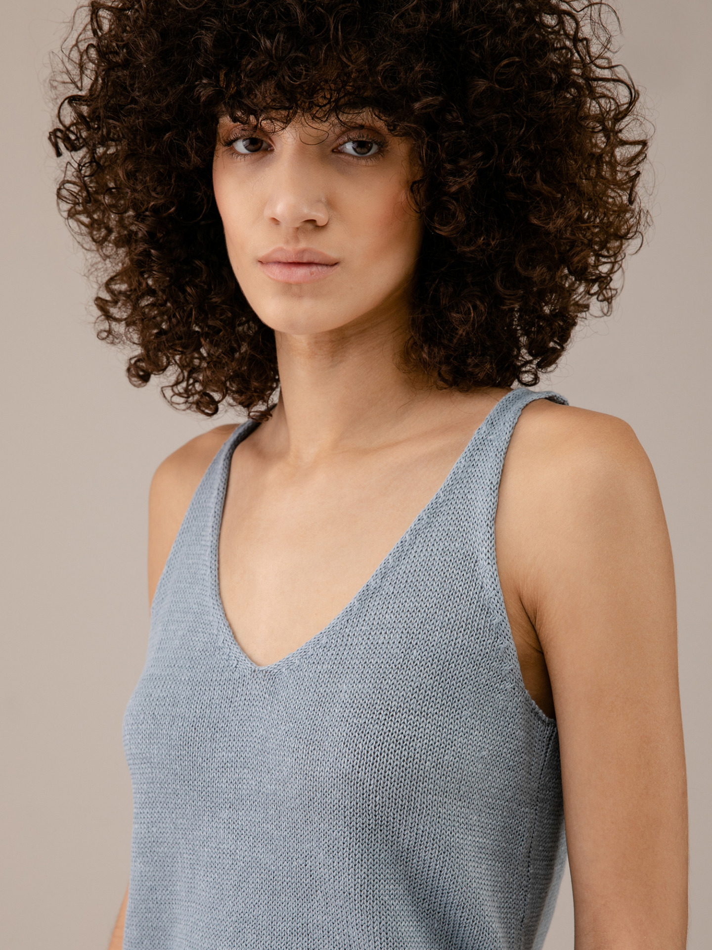 Detailansicht von Stricktop aus Leinen von DANIELS