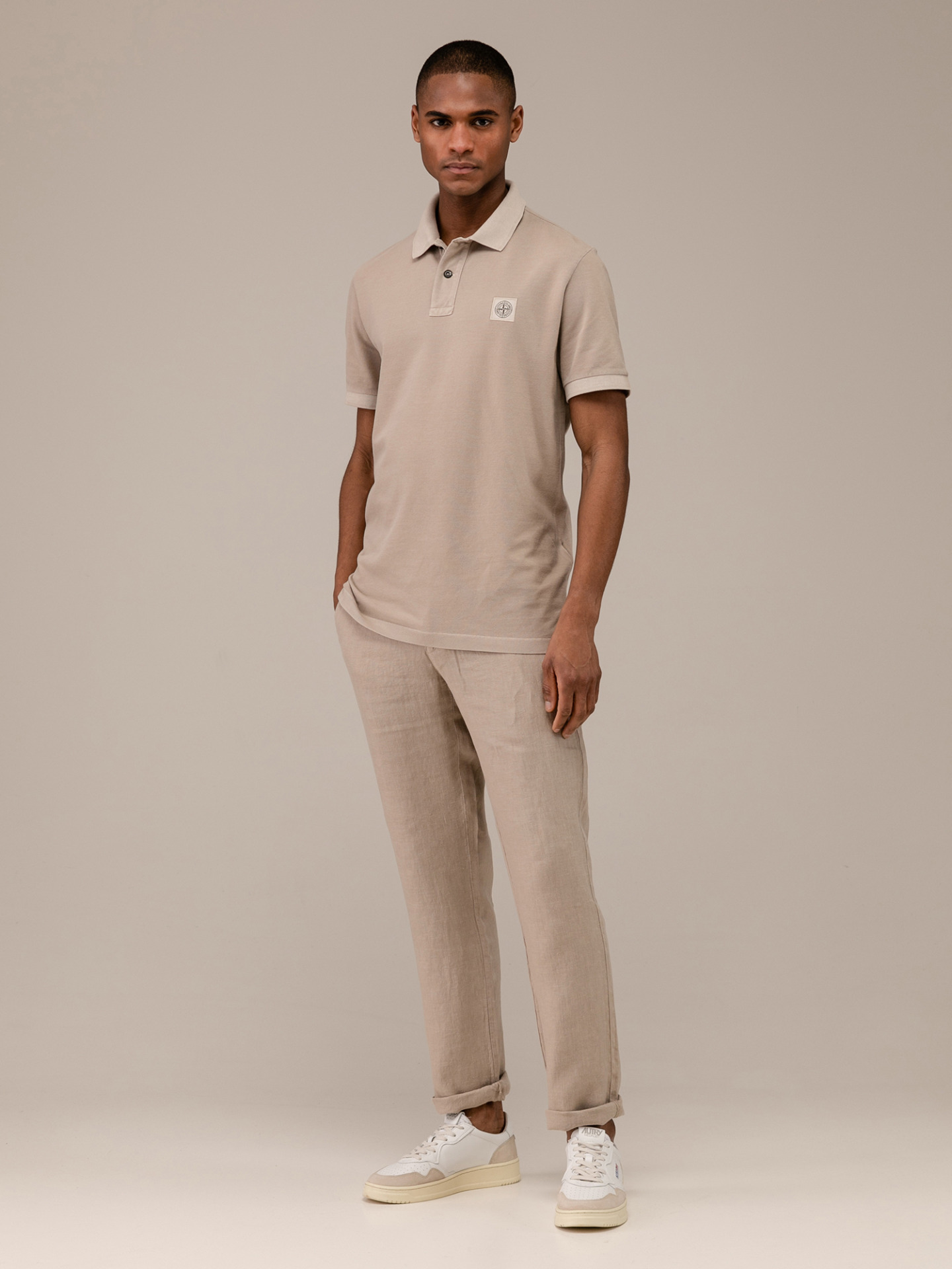 Detailansicht von Kurzarm-Poloshirt aus Baumwolle von STONE ISLAND