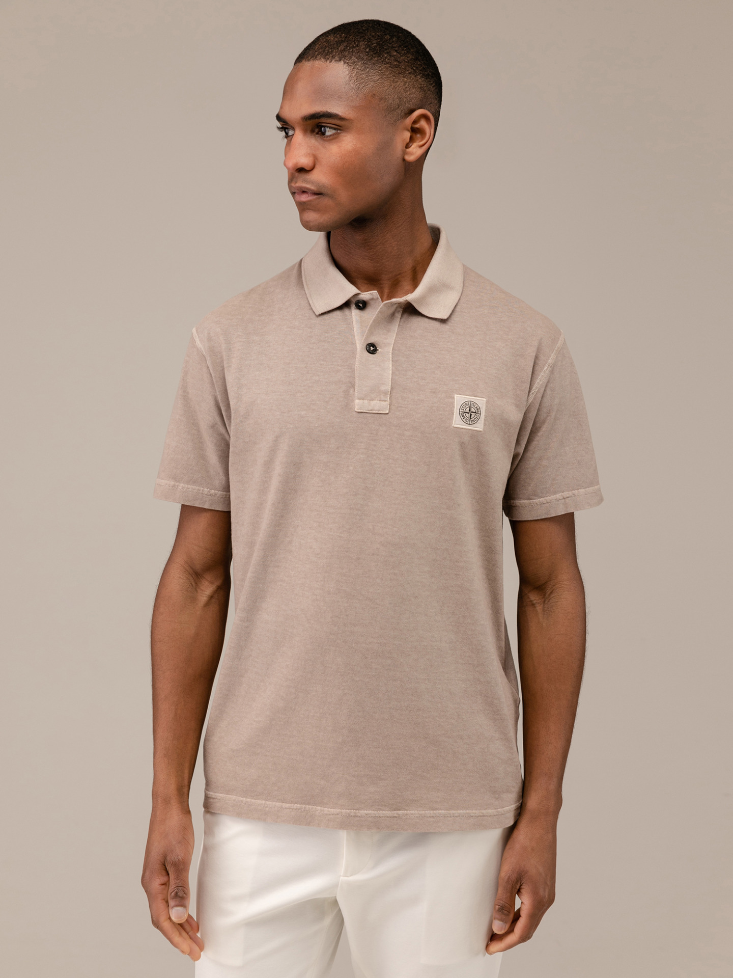 Detailansicht von Kurzarm-Poloshirt aus Baumwolle von STONE ISLAND