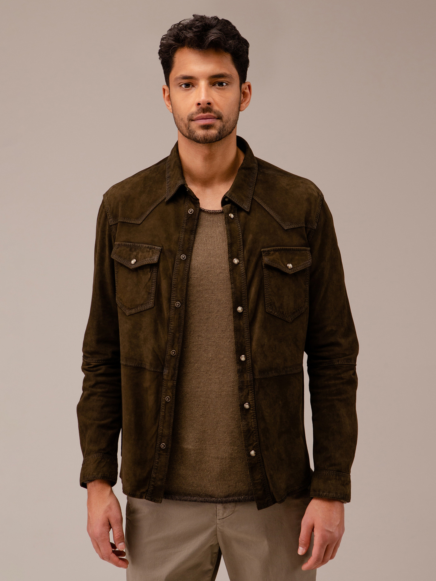 Detailansicht von Hemdjacke aus Leder von THE JACK LEATHERS