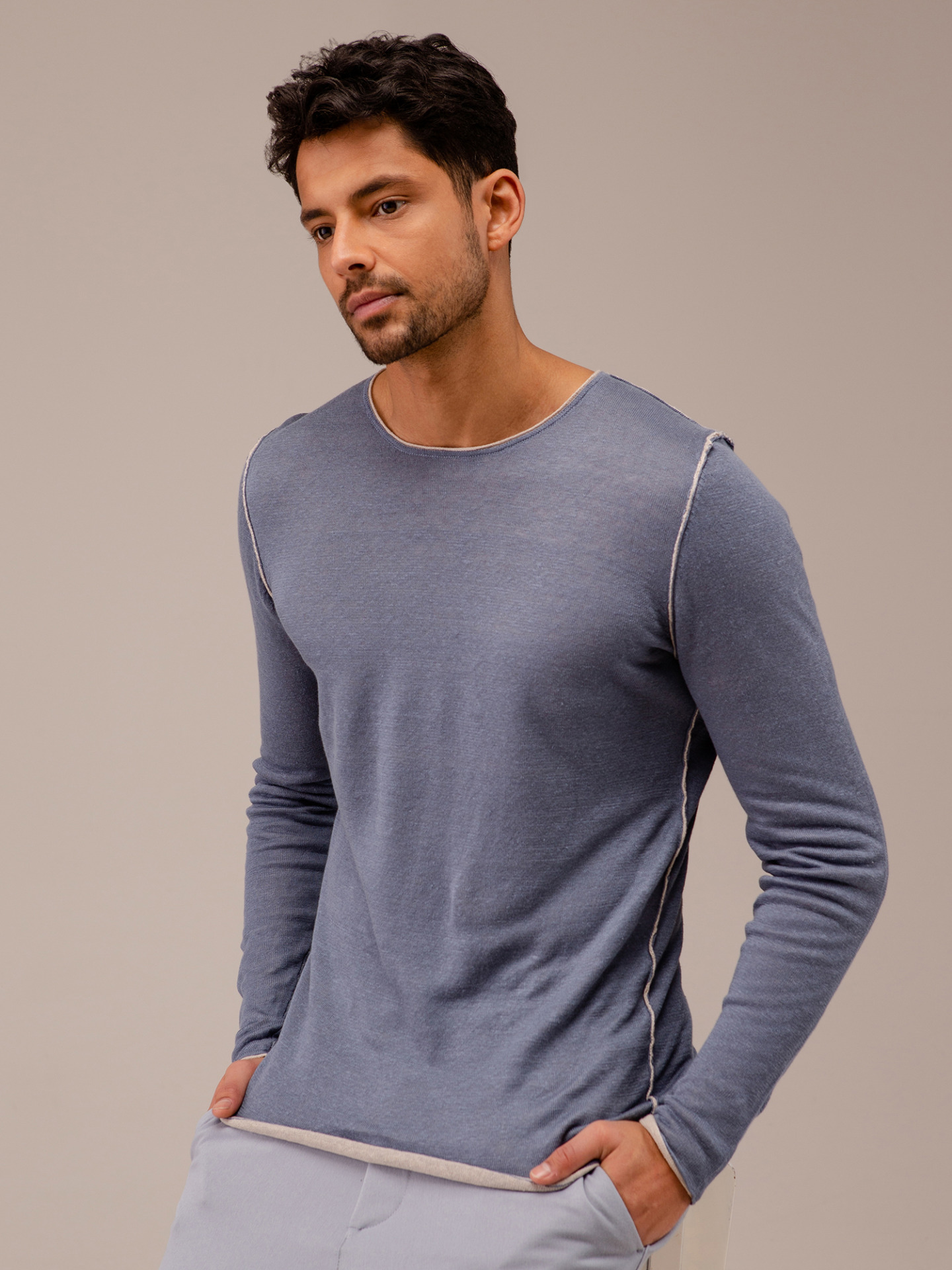 Detailansicht von Pullover aus Leinen von KIEFERMANN