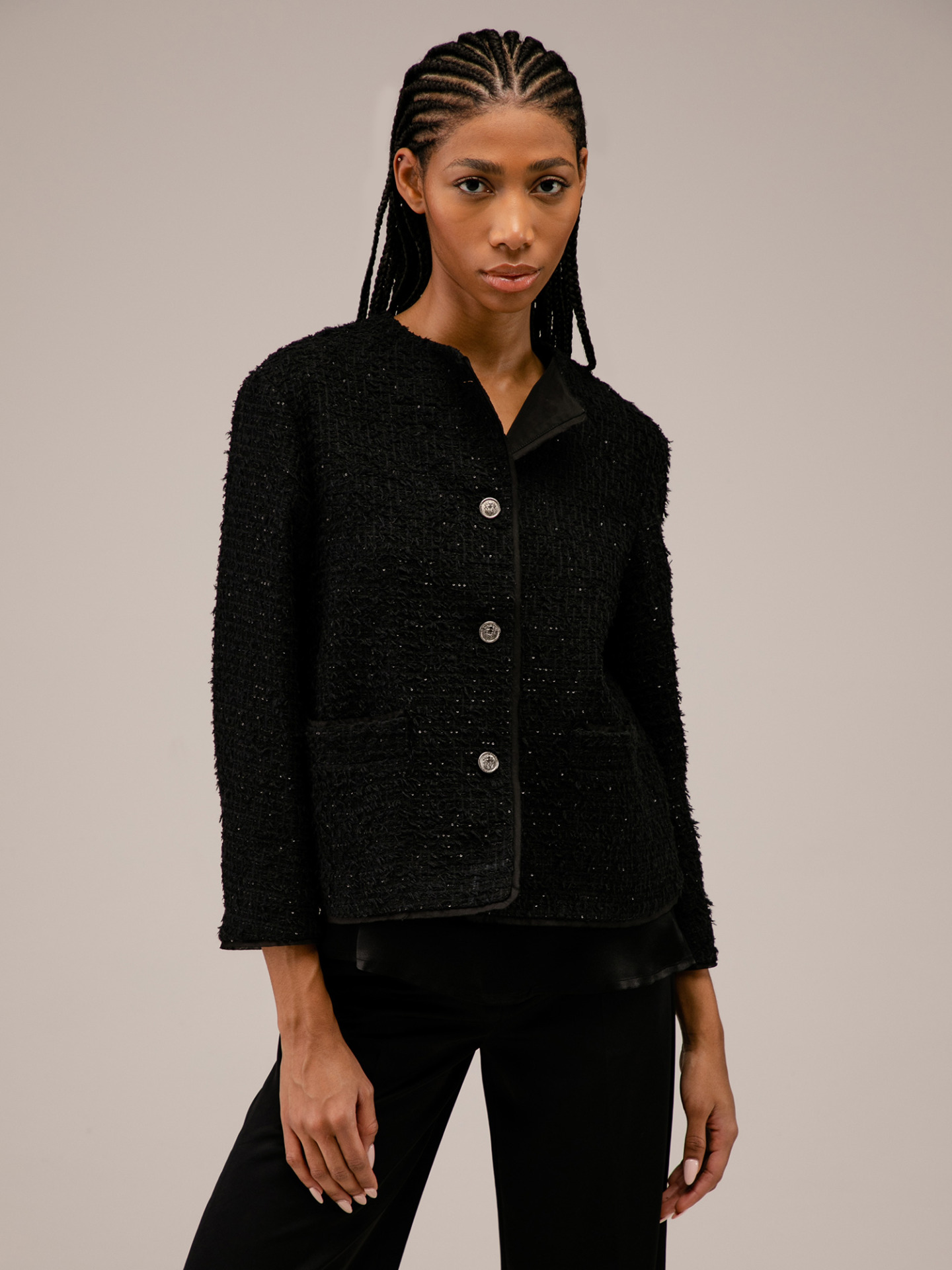 Detailansicht von Bouclé-Blazer von LIS LAREIDA