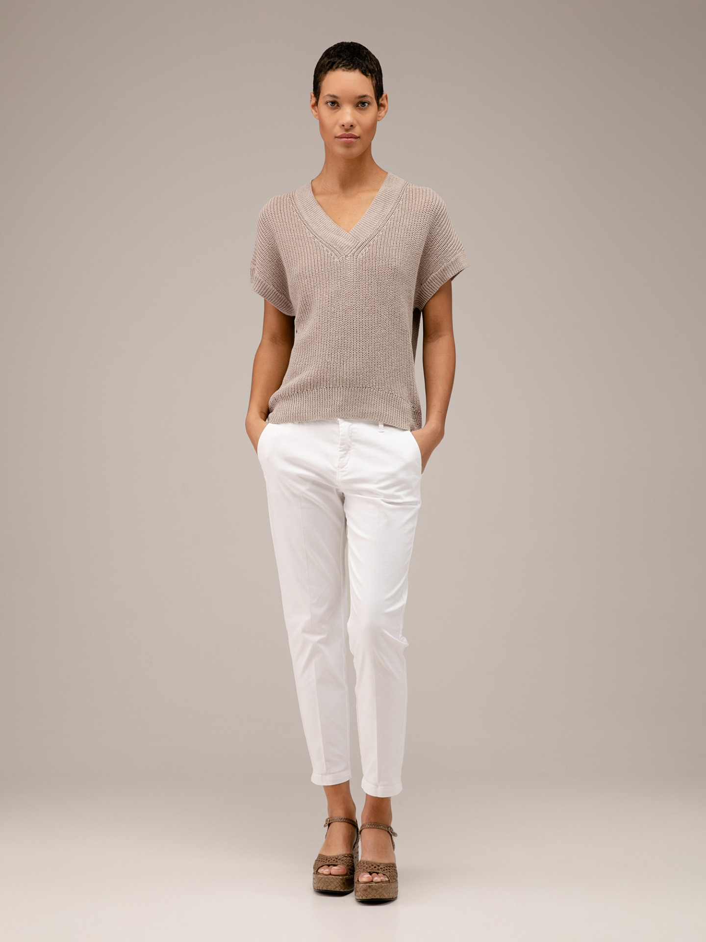 Detailansicht von Kurzarm-Pullover aus Baumwolle von DANIELS