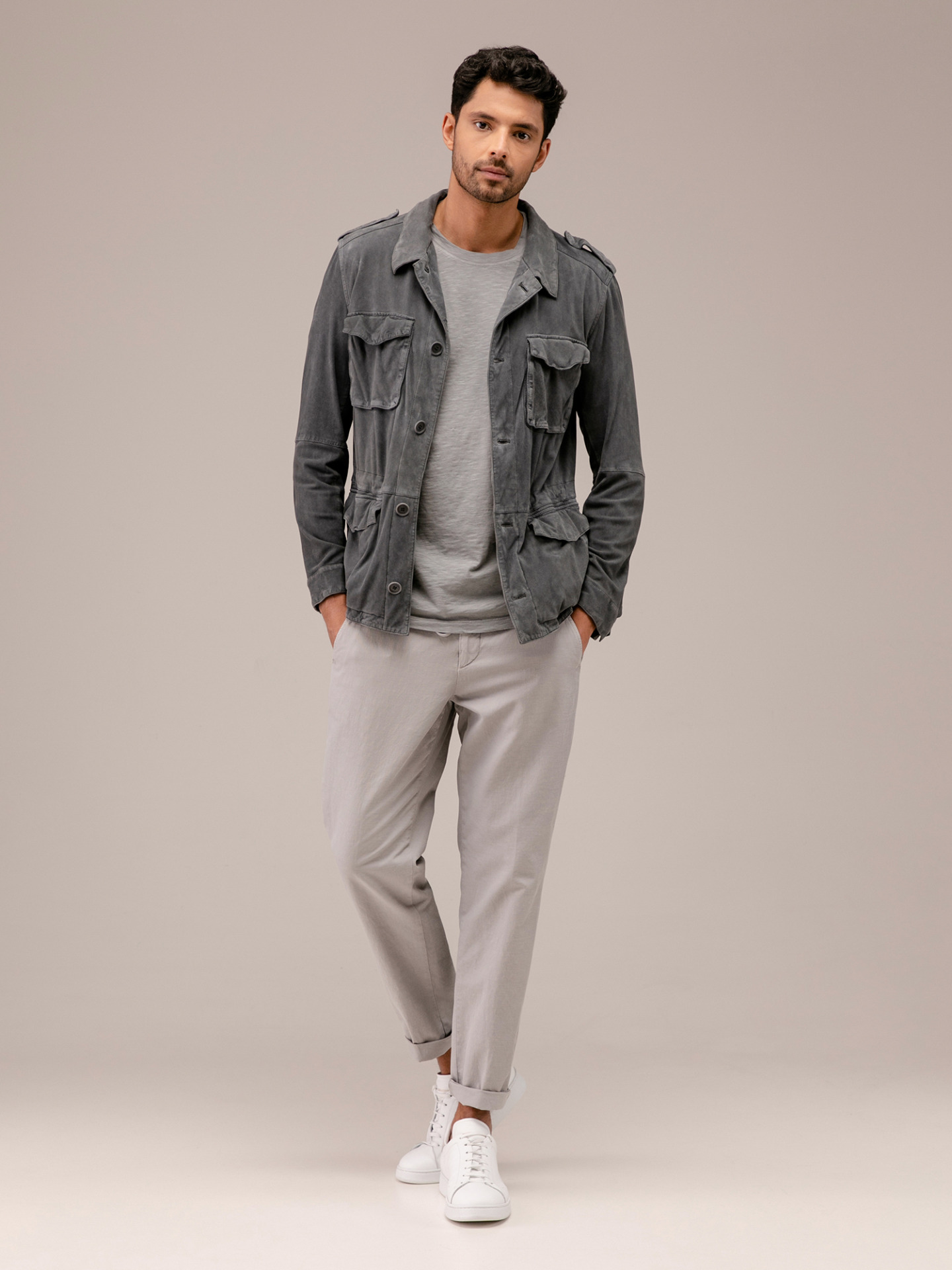 Detailansicht von Velourlederjacke von GMS-75