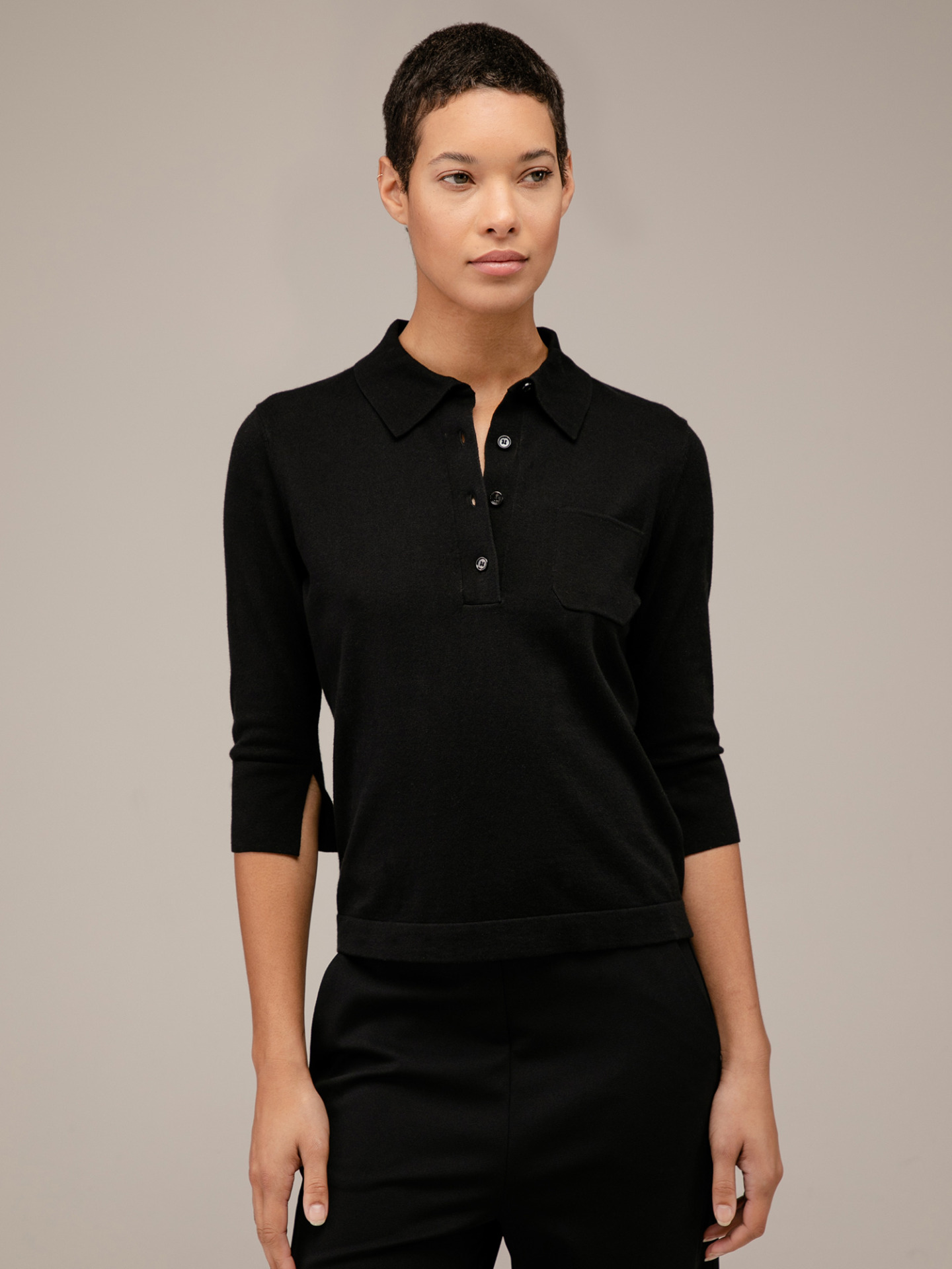 Detailansicht von Pullover aus Baumwolle mit 3/4-Arm von ALLUDE