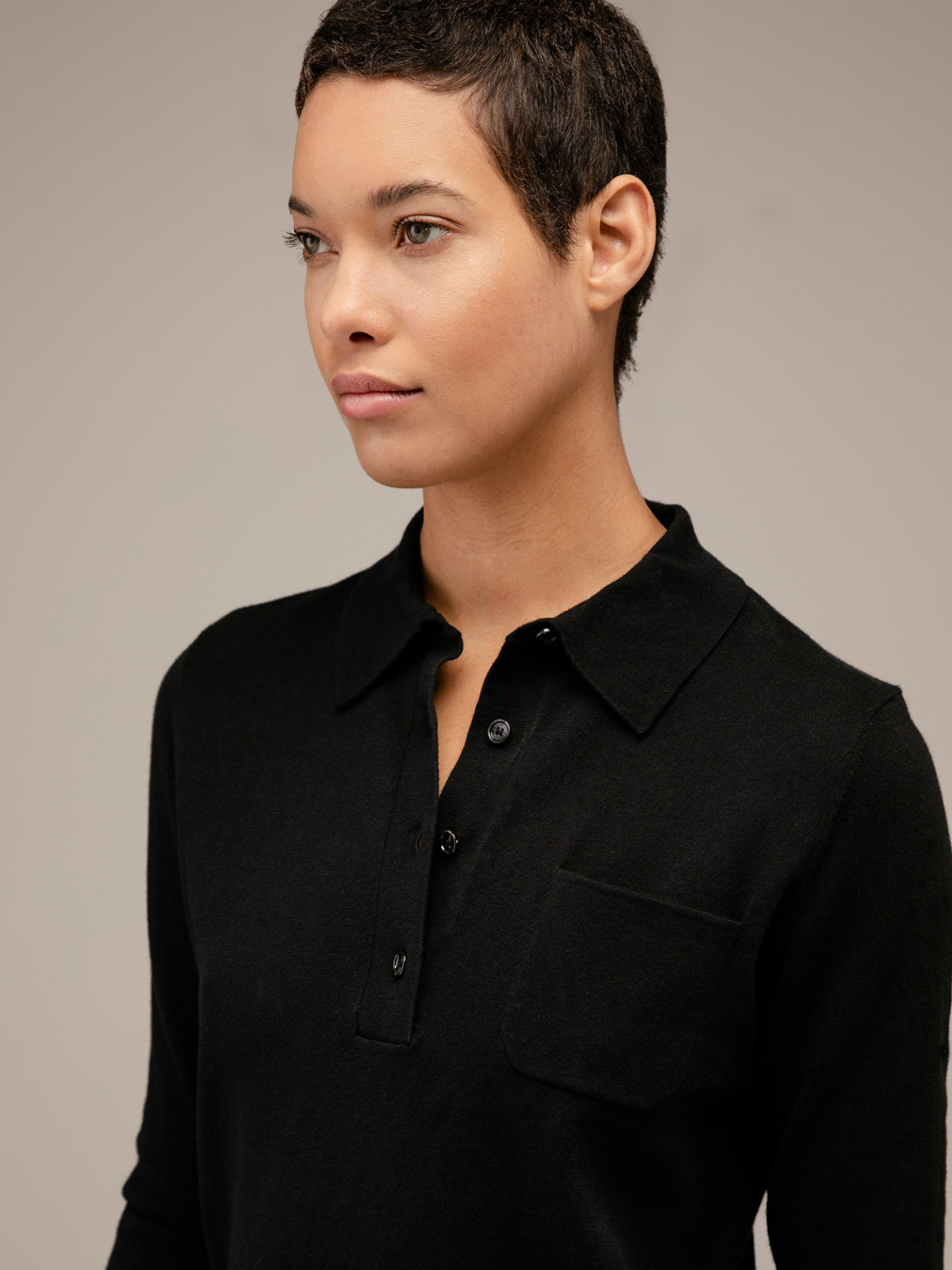 Detailansicht von Pullover aus Baumwolle mit 3/4-Arm von ALLUDE