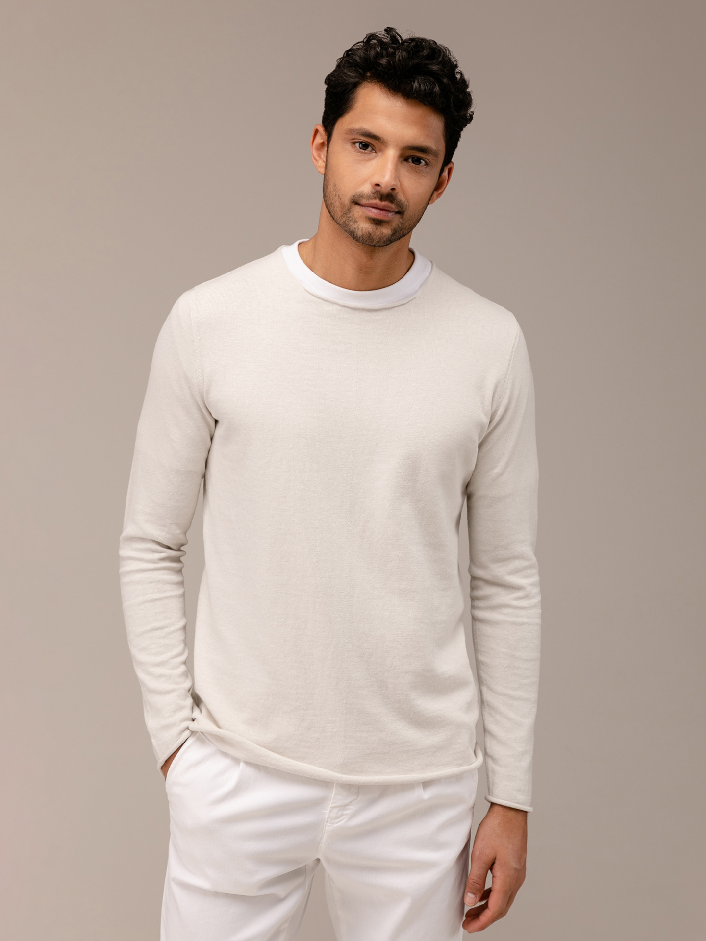 Detailansicht von Pullover aus Baumwolle von HANNES ROETHER