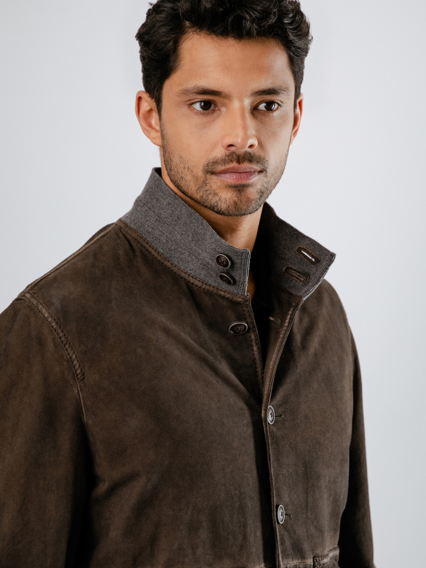 Detailansicht von Velourlederjacke von THE JACK LEATHERS