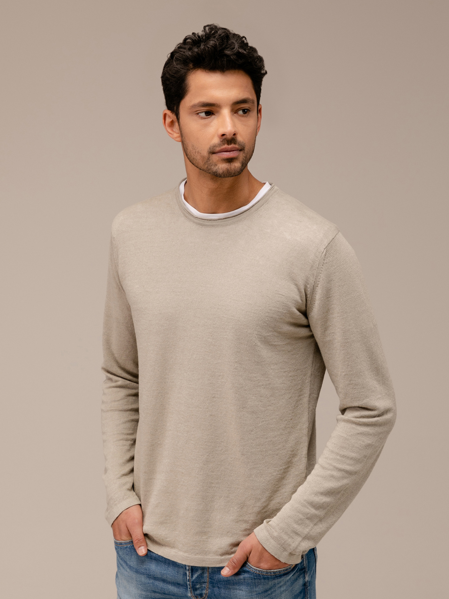 Detailansicht von Pullover aus Leinen von ROBERTO COLLINA