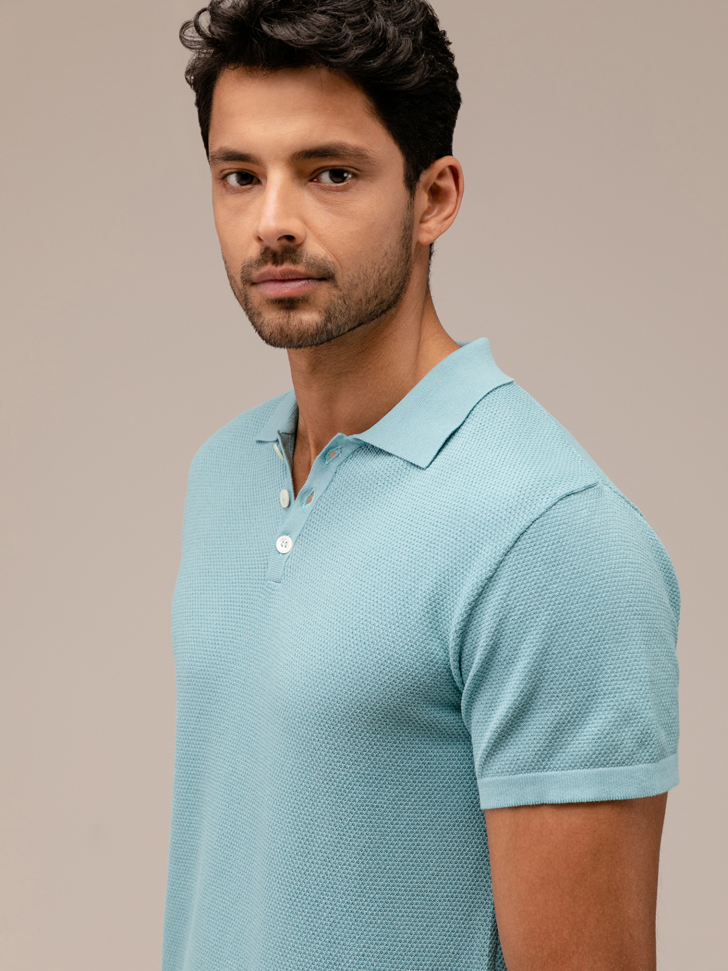 Detailansicht von Kurzarm-Poloshirt aus Baumwolle von DANIELE FIESOLI