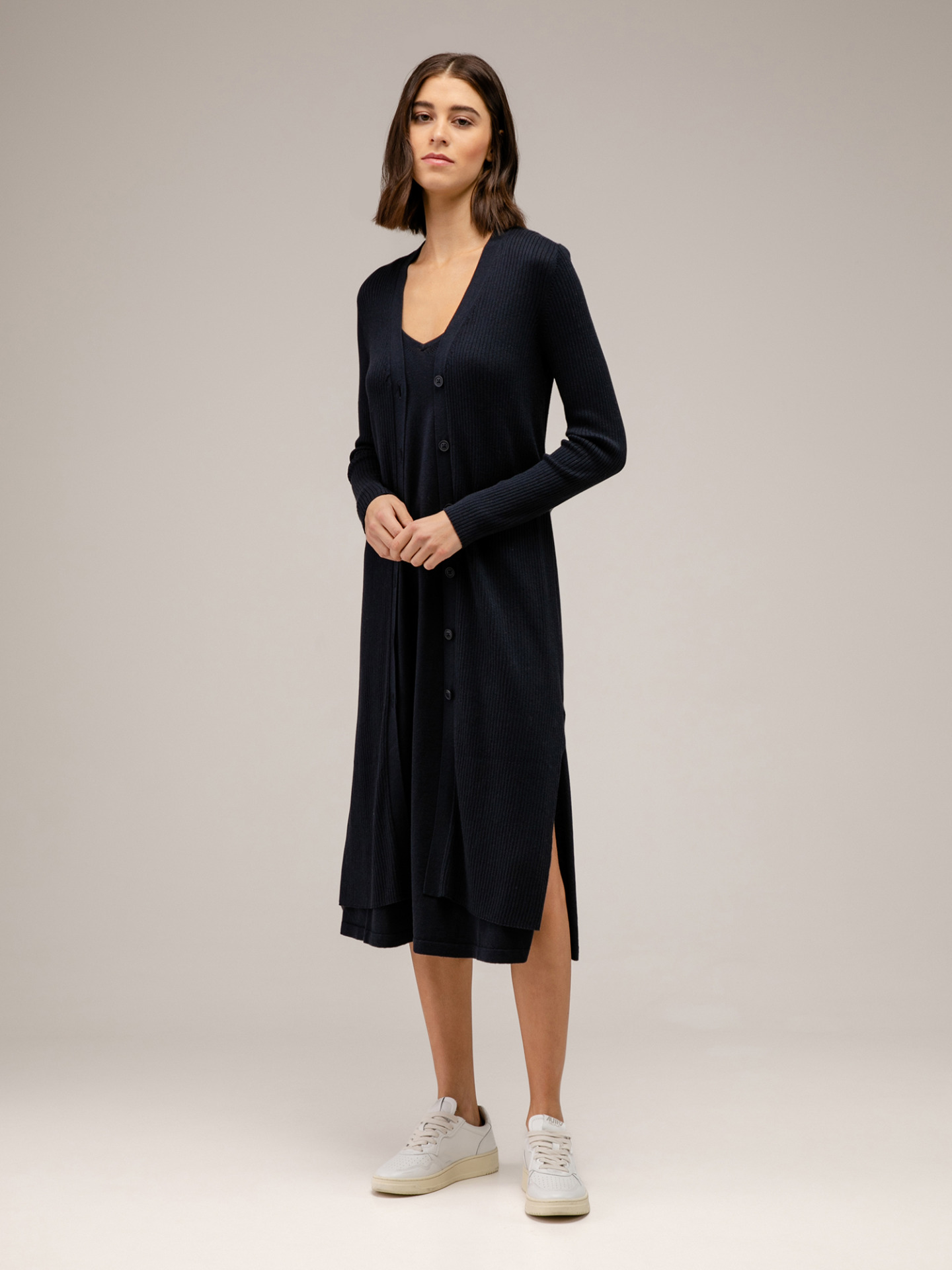 Detailansicht von Lange Strickjacke aus Baumwolle von 360 CASHMERE