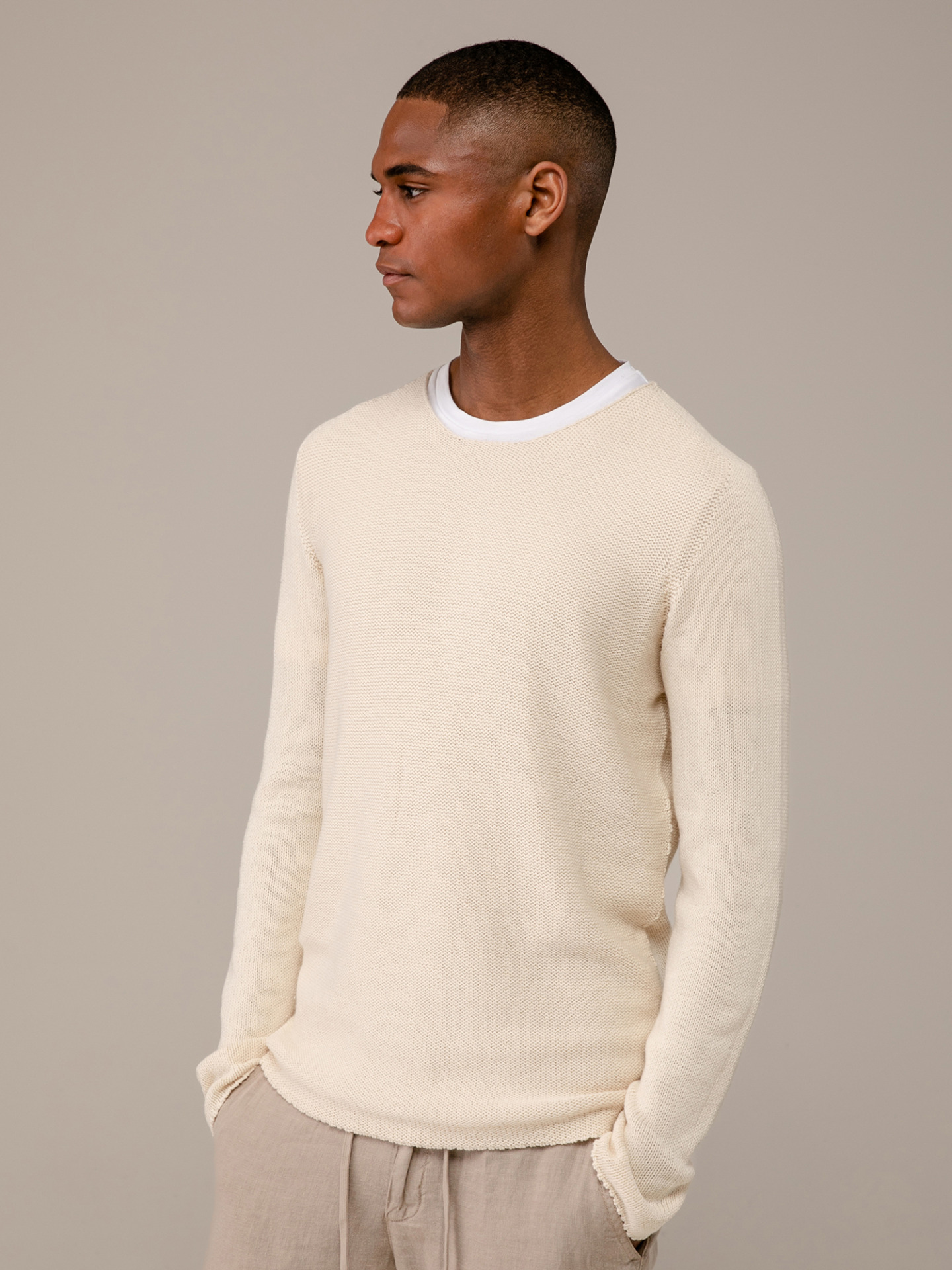 Detailansicht von Pullover aus Baumwolle von HANNES ROETHER