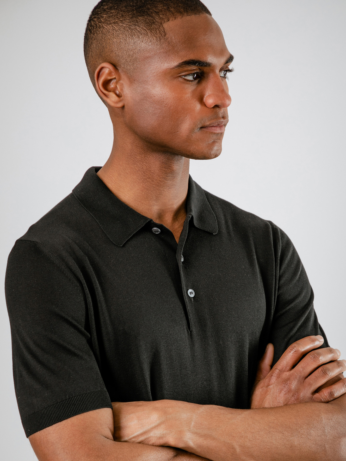 Detailansicht von Poloshirt aus Seide von GRAN SASSO