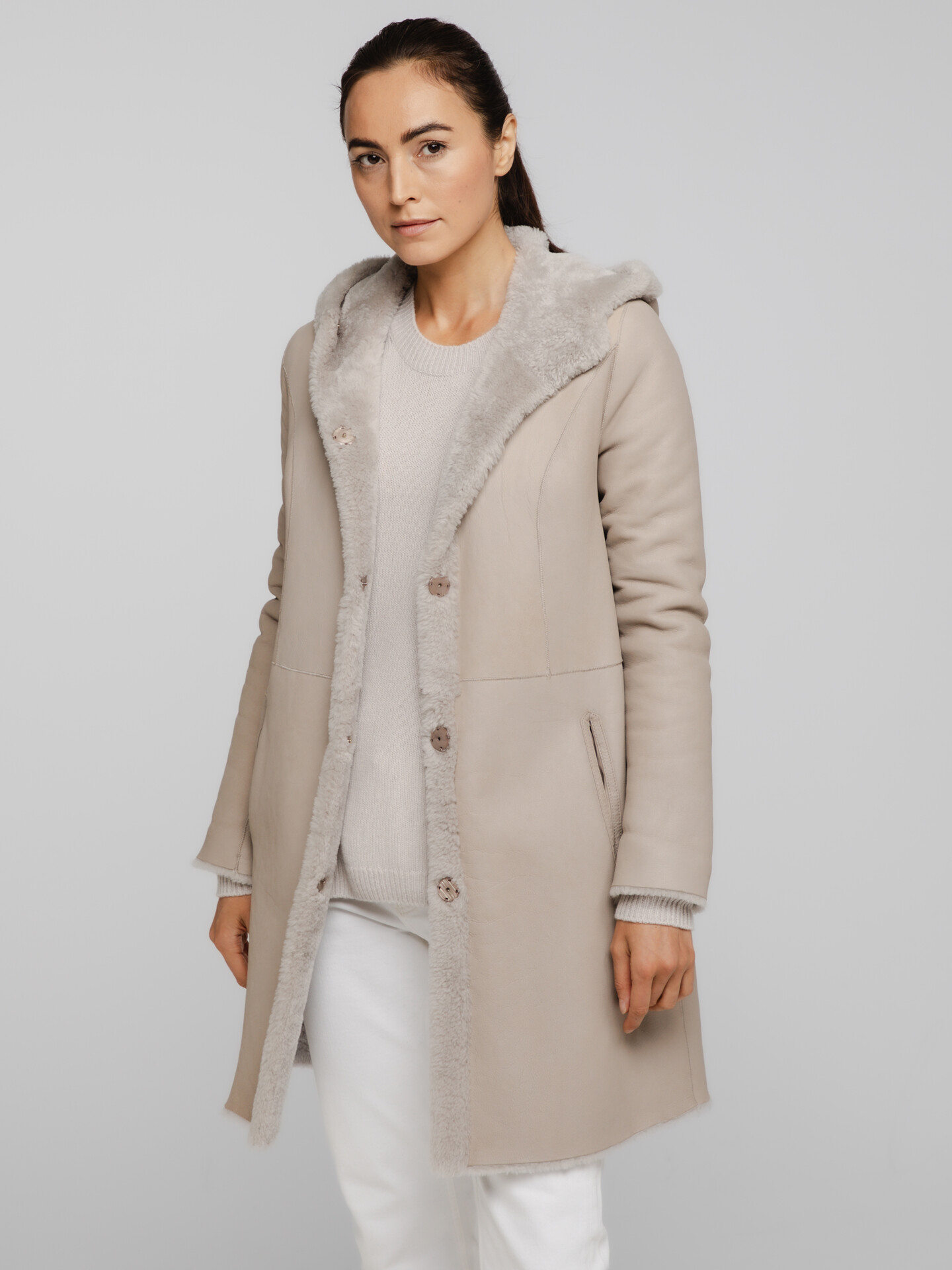 Detailansicht von Wendbarer Ledermantel von ARMA