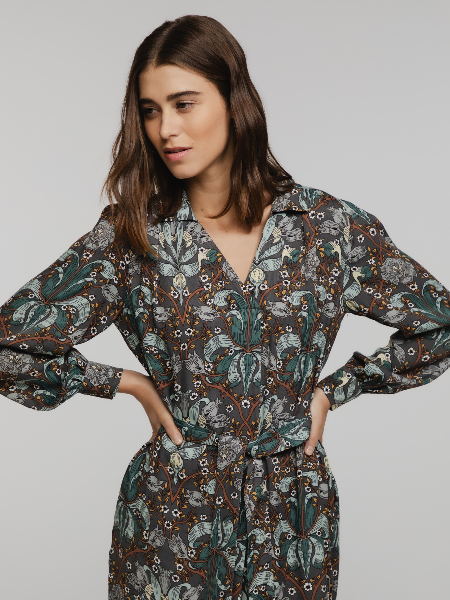 Detailansicht von Maxi-Hemdblusenkleid von MOS MOSH