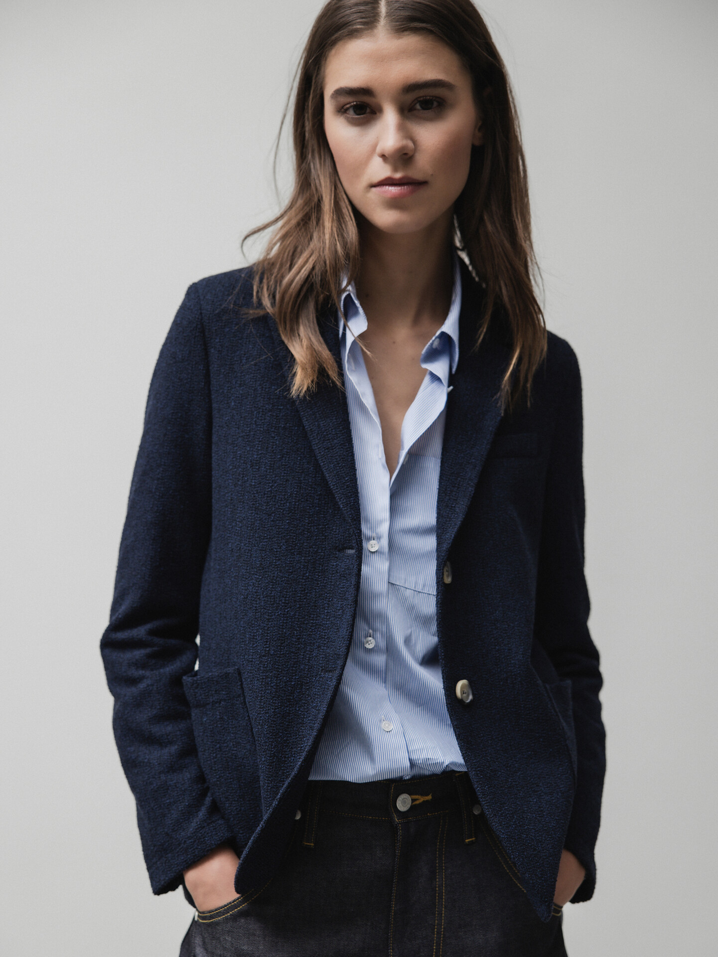 Detailansicht von Blazer aus Baumwolle von HARRIS WHARF LONDON