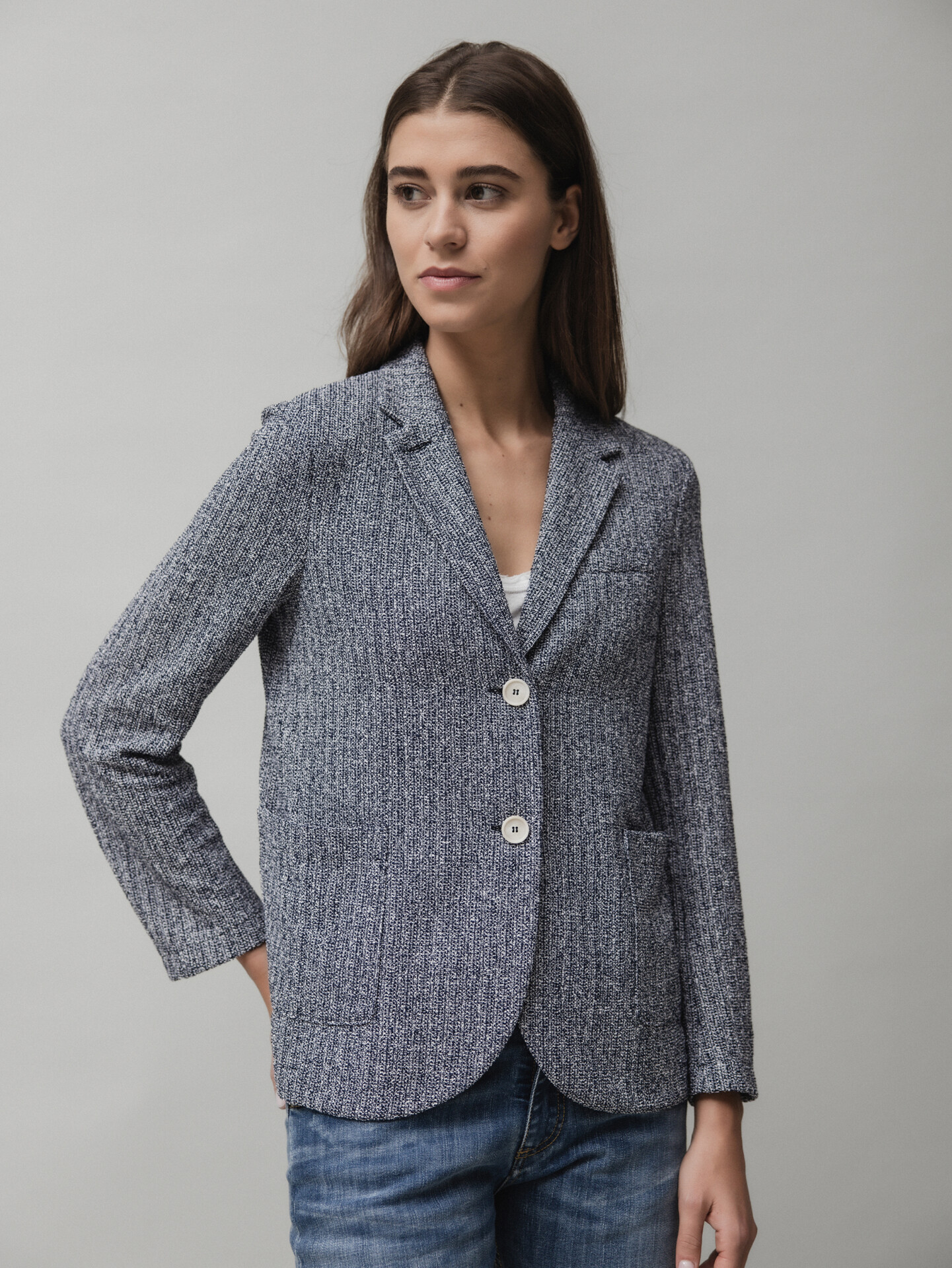 Detailansicht von Blazer aus Baumwolle von HARRIS WHARF LONDON