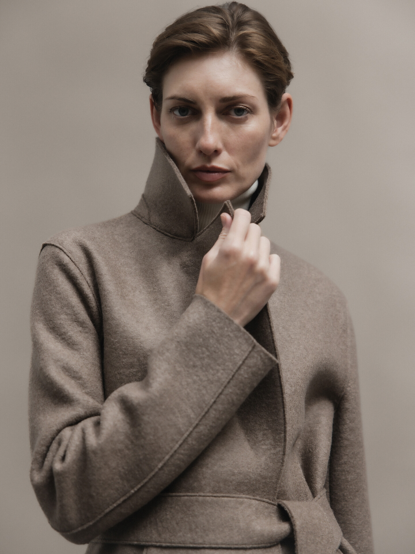 Detailansicht von Schurwollmantel von HARRIS WHARF LONDON