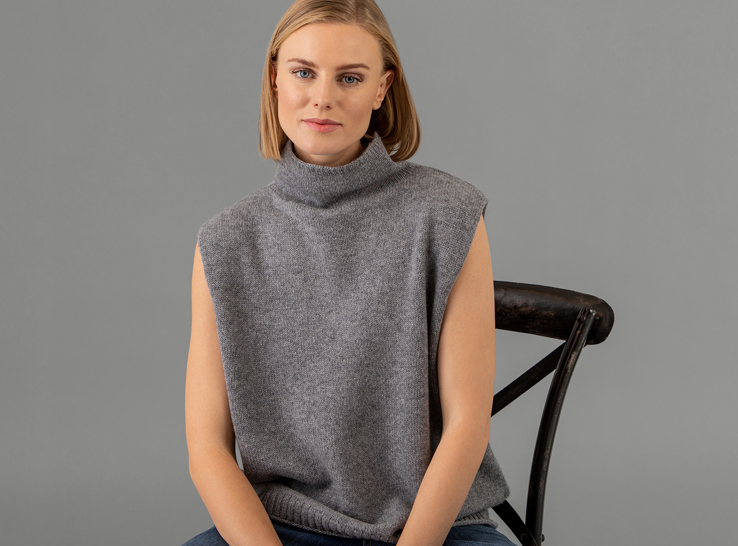 Detailansicht von Pullunder aus Cashmere von LISA YANG