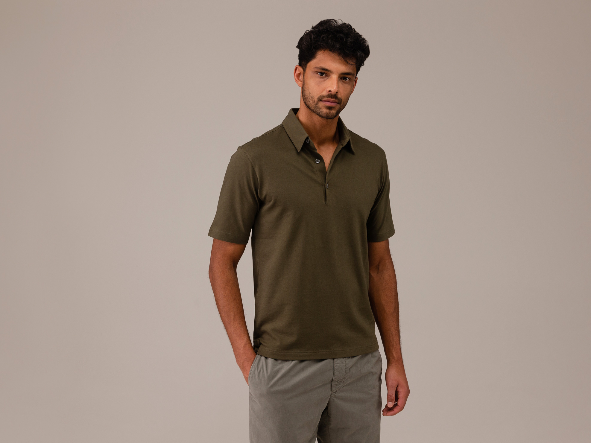 Detailansicht von Kurzarm-Poloshirt aus Baumwolle von STEFAN BRANDT