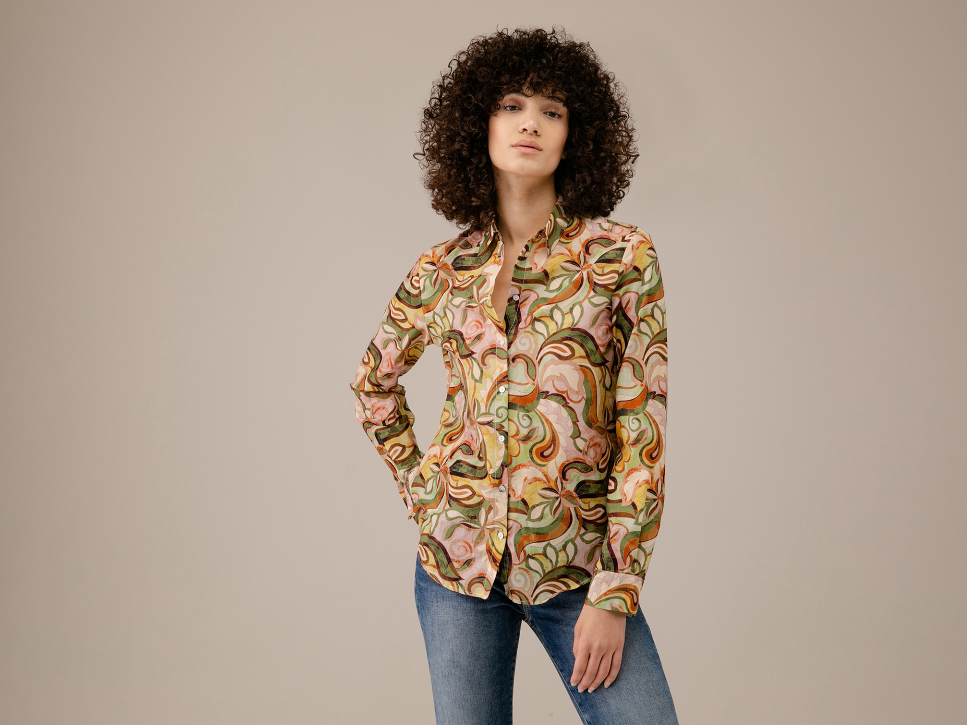 Detailansicht von Gemusterte Baumwollbluse von DANIELS