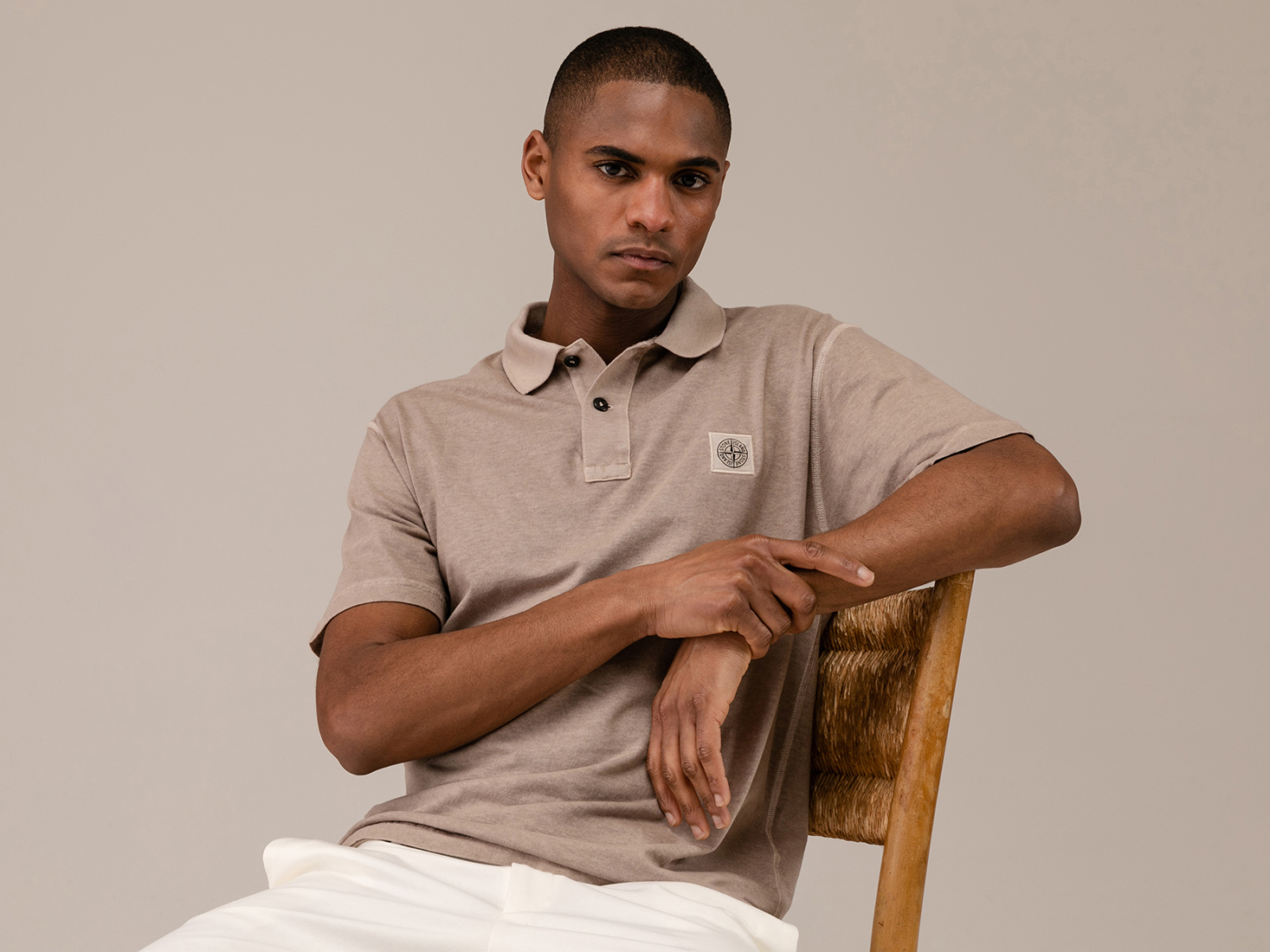 Detailansicht von Kurzarm-Poloshirt aus Baumwolle von STONE ISLAND