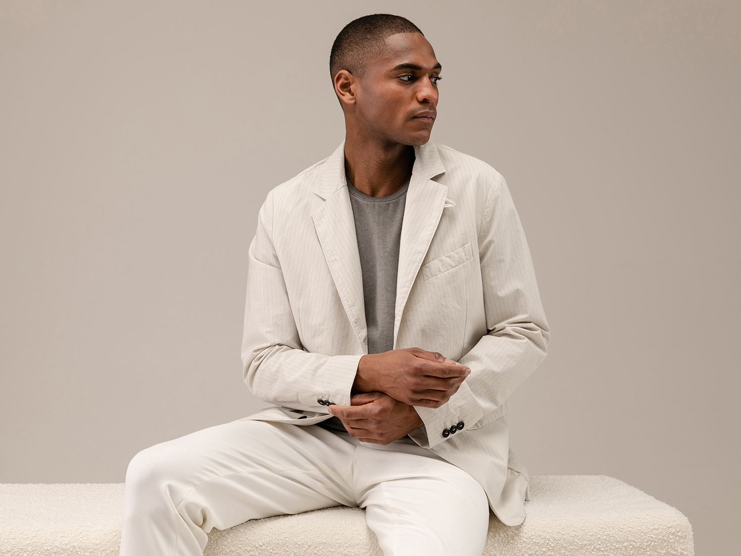 Detailansicht von Baumwollsakko von HANNES ROETHER