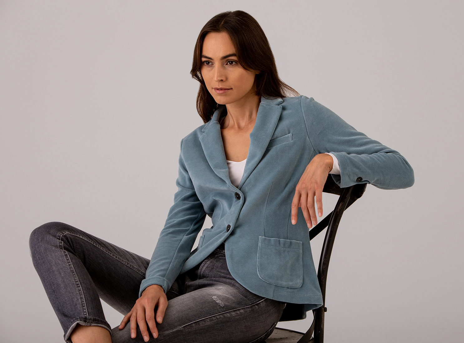 Detailansicht von Samtblazer aus Baumwolle von DANIELS