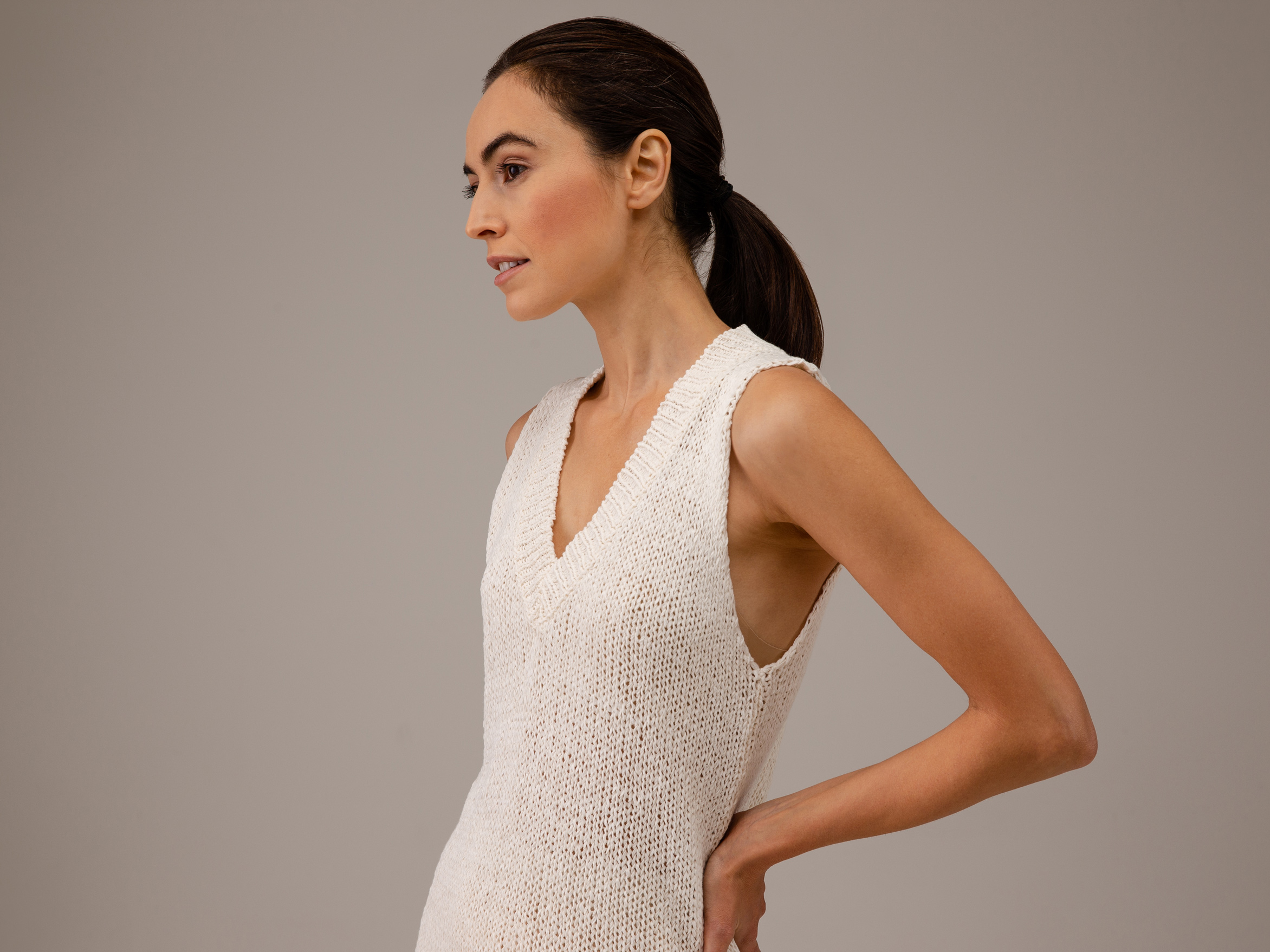 Detailansicht von Stricktop aus Baumwolle von ROBERTO COLLINA