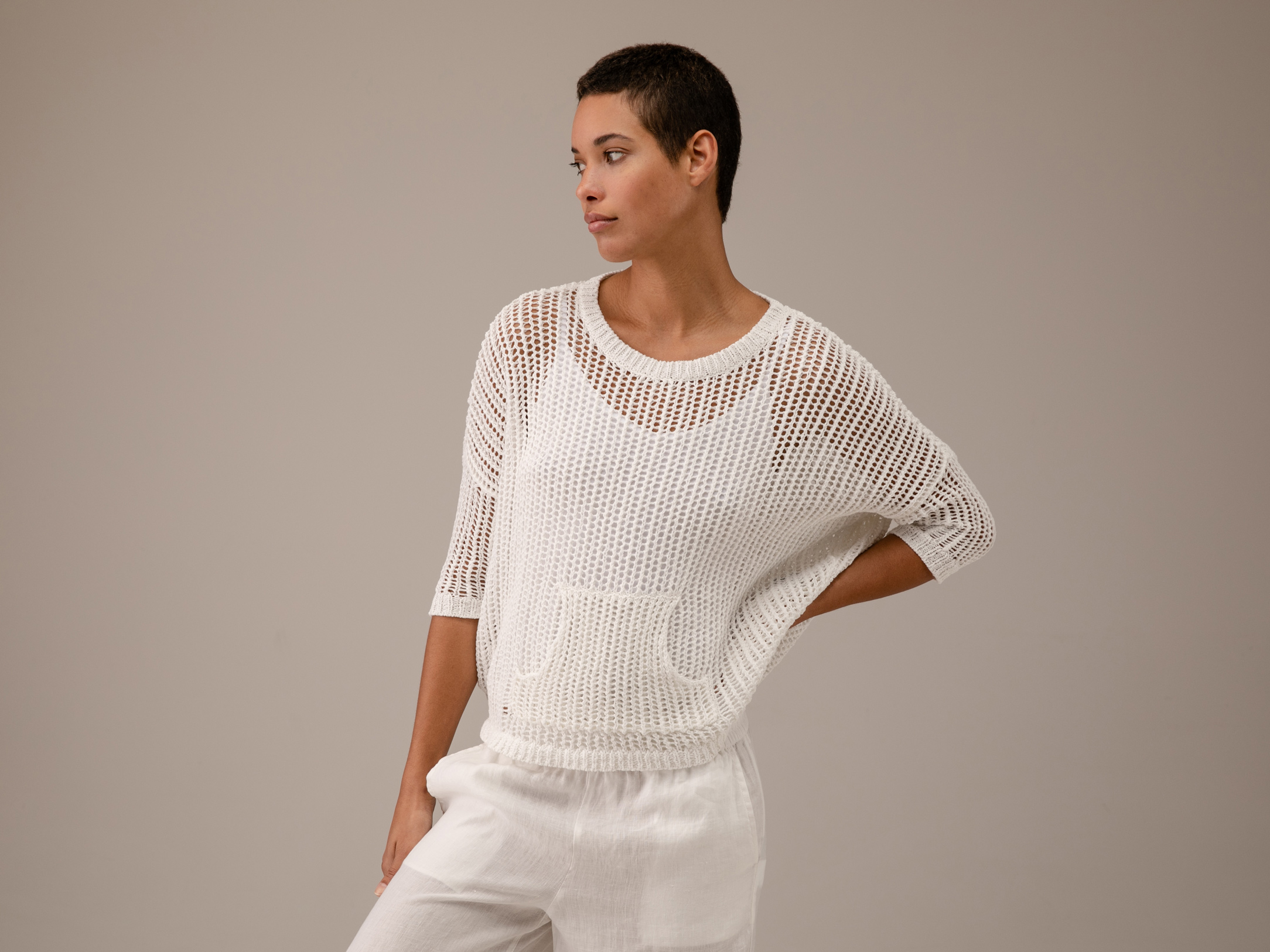 Detailansicht von Pullover aus Baumwolle mit 3/4-Arm von DANIELS